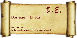 Donauer Ervin névjegykártya